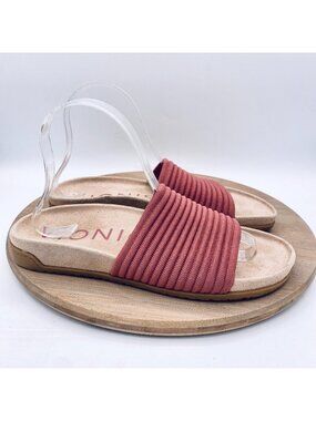 Vionic Sandals Womens 8 Pink Mesh Slip On Comfort Evie Slides Minimalist